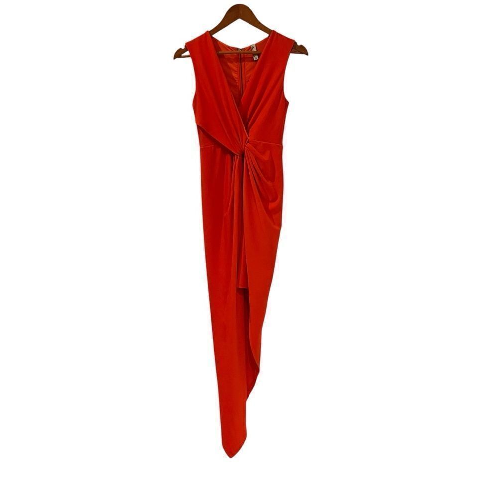 Fresh‎ soul bright orange asymmetrical dress